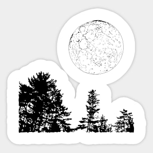 moon night forest Sticker